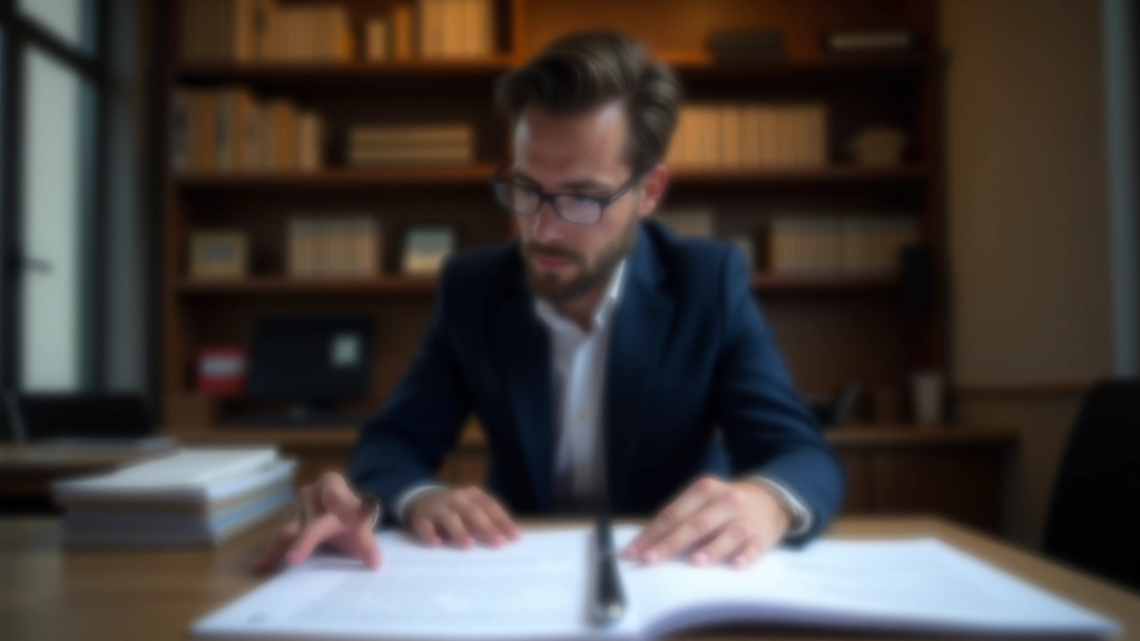 Revisão de contrato com lupa e documentos legais