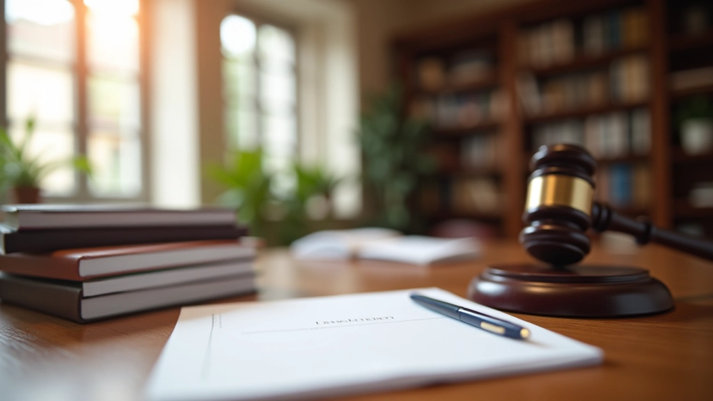 Escritório profissional com documentos e recursos legais